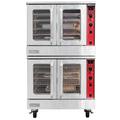 MoTak MECO-2-208 Double Full Size Electric Commercial Convection Oven - 18 kW, 208v/1ph/3ph, Stainless Steel