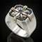 Anello con sigillo bussola nautica stile vichingo retrò Anello maschile in acciaio inossidabile bicolore color oro Gioielli vintage di moda per uomo