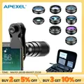 APEXEL 10 in 1 Kit obiettivo per cellulare 22X teleobiettivo obiettivo Fisheye obiettivo Macro