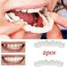 EKOUSN Black and Friday Deals 2Pcs/Set Comfort Fit White Fake Teeth Cover Top Veneer Denture Kit