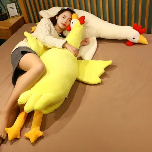 Riesen Wings Gelb/Weiß Hühner Plüsch Spielzeug Stofftier Cock Puppe Schlaf Lange Kissen Freunde
