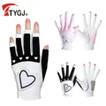 TTYGJ Golf Ladies Open Finger Gloves Palm Anti-slip Particles Left and Right Hands Breathable Sports