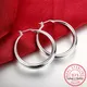 925 Sterling Silber 33mm Großen Kreis Runde Schleife Huggies Hoop Ohrring Für Frauen Herren Kinder