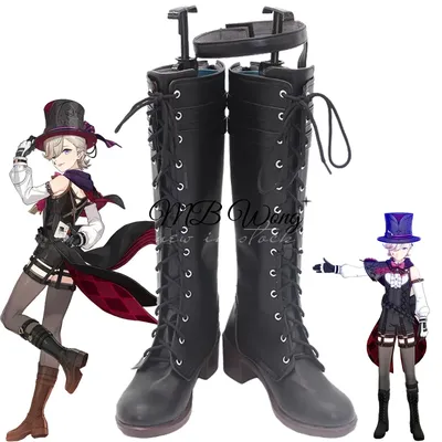 Spiel Genshin Impact Lyney Cosplay Schuhe Stiefel Perücke Fontaine Twin Rollenspiel Halloween Image