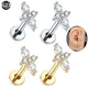 1PC G23 Titanium Stud Earrings 16G Piercing Set Ear Tragus Cartilage Zircon Body Jewelry Helix Daith