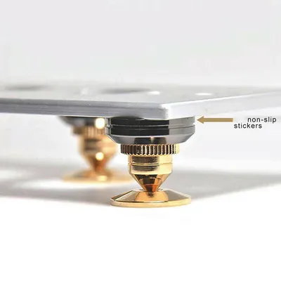 4 Sets Goldene Lautsprecher Spikes Subwoofer CD Audio Verstärker Plattenspieler Isolation Ständer Image
