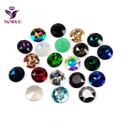 YANRUO 1201 Runde 27mm Phantasie Steine Nähen Steine Und Kristalle DIY Schmuck Handwerk Große Strass