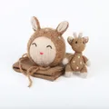 Neugeborenen Rentier Hut Wrap Und Spielzeug Set Häkeln Mohair Deer Puppe Fotografie Requisiten