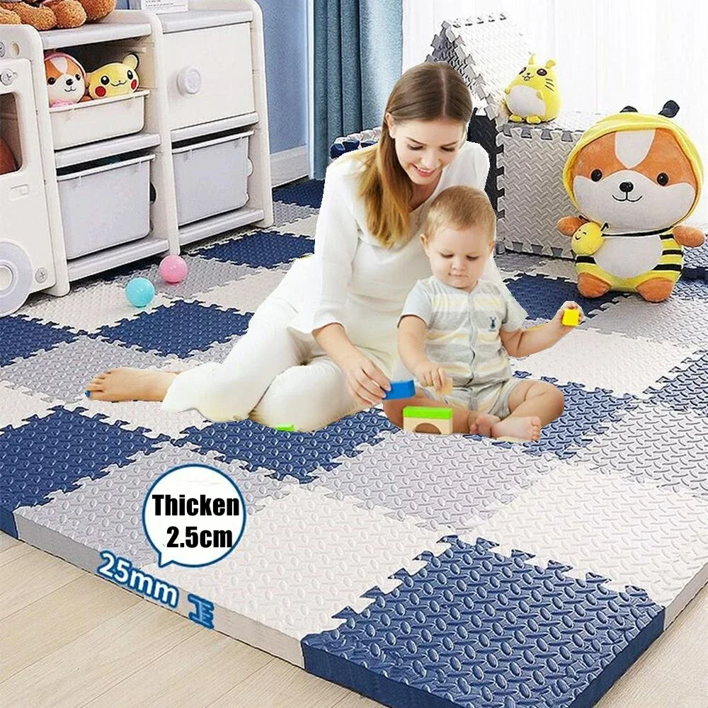 Dicke 2,5 cm Baby-Puzzlematte, Spielmatte für Kinder, ineinandergreifende Übungsfliesen, Teppiche, Bodenfliesen, Spielzeug, Teppich, weicher Teppich, Kletterunterlage, EVA