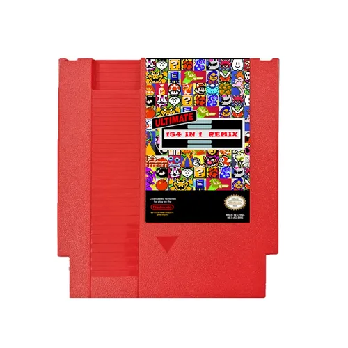 154 in 1 nes Spiel patrone rot grau 72 Pins Retro-Videospiel karte für 8-Bit-Spielkassettenspieler