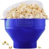 Microwaveable Silicone Popcorn Popper BPA Free Microwave Popcorn Popper Collapsible Microwave Popcorn Maker Bowl Dishwasher Safe - Blue