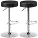 Costway Set of 2 Round Bar Stool Adjustable Swivel Pub Chair W/ Footrest Steel Backless