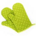 1Pair Heat Resistant Non-Slip Silicone Surface and Soft Cotton Lining Kitchen Oven Gloves Safe for Cooking Baking BBQ