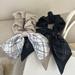 Korean Style Smooth Satin Hair Rope Plaid Print Bow Ribbon Hair Tie Hair Accessories