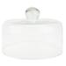 1Pc Cake Cover Snack Cover Crystal Clear Glass Dome Kitchen Food Cover (White)