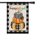 Fall House Flag Happy Fall Y all Pumpkin Welcome Flags Double Sided Vertical Burlap Yard Outdoor Autumn Thanksgiving Decor 28x40 Inch