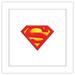 Gallery Pops DC Comics Superman - S-Shield Core Logo Wall Art White Framed Version 12 x 12