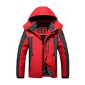 tklpehg Womens Winter Coats Winter Warm Jacket Hooded Neck Long Sleeve Outdoor Plush And Thickened Jacket Windproof Cycling Warm Coat Casual Solid Color Loose Outwear (Red XL)