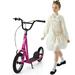 Amijoy Children s scooters 8-12 years old height adjustable youth scooters W/ 2 v handbrakes 12 rubber wheels widened non-slip deck and stabilization bracket