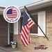 EZPOLE Deluxe Residential House Mount - Includes 6â€™ Black Aluminum Flagpole 3 x5 American Flag & Mounting Bracket - Easy to Set Up