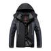 tklpehg Womens Winter Coats Winter Warm Jacket Hooded Neck Long Sleeve Outdoor Plush And Thickened Jacket Windproof Cycling Warm Coat Casual Solid Color Loose Outwear (Black L)