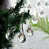 Clear Glass Ornaments- 250 Piece- Clear Glass Teardrop Christmas Ornaments- Hanging Crystals for Centerpieces- Christmas Crystal Ornaments- Chandelier Drop- Drop Ornaments- Crystal Ornaments