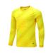 YEAHDOR Boys Youth Goalie T-Shirt Long Sleeve Padded Goalkeeper Jersey Uniform Football Soccer Training Tops Yellow 7-8