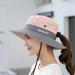 Women s Outdoor Ponytail Safari Sun Hat Foldable Mesh Wide Brim Beach Fishing Hat Womens UV Protection Wide Brim Sun Hats