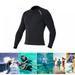 Men s Wetsuit Top 2mm Neoprene Sun Protection Long Sleeve Front Zip Diving Shirt for Water Aerobics Swimming Surfing Kayaking