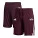 Men's adidas Maroon Mississippi State Bulldogs Three-Stripe Knit Shorts