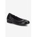 Extra Wide Width Women's Trista Flat by Easy Street in Black Leather Patent (Size 10 1/2 WW)