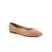 Extra Wide Width Women's Estee Flats by Trotters® in Taupe Nubuck (Size 8 WW)