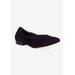 Extra Wide Width Women's Ramsey Flat by Ros Hommerson in Black Kid Suede (Size 12 WW)