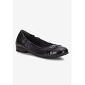 Women's Trista Flat by Easy Street in Black Leather Patent (Size 6 M)