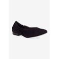 Extra Wide Width Women's Ramsey Flat by Ros Hommerson in Black Kid Suede (Size 10 1/2 WW)