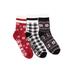 Plus Size Women's 3 Pair Pack 2 Layer Ankle Socks by MUK LUKS in Red Ebony (Size ONESZ)