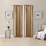 Luna Faux Silk Solid Color Faux Silk by Ellis Curtains in Taupe (Size 100"W 96" L)