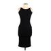 Shein Casual Dress - Midi Scoop Neck Sleeveless: Black Print Dresses - Women's Size Large