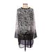 Calvin Klein Casual Dress - Mini Crew Neck Long sleeves: Black Print Dresses - Women's Size Small