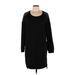 French Laundry Casual Dress - Shift Scoop Neck 3/4 sleeves: Black Print Dresses - New - Women's Size Large