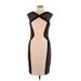 Jax Casual Dress - Sheath: Tan Grid Dresses - Women's Size 10