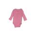 Carter's Long Sleeve Onesie: Pink Print Bottoms - Size 9 Month