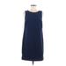 Maison Jules Casual Dress - Shift: Blue Solid Dresses - Women's Size Medium