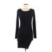 Leith Casual Dress - Bodycon Scoop Neck Long sleeves: Black Print Dresses - Women's Size Medium