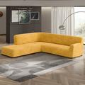 PAULATO by GA.I.CO. Microfibra Collection Left Open End Sectional Sofa Cover w/ Ottoman - Easy To Clean & Durable | Wayfair microfibraCOL-mango225