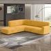 PAULATO by GA.I.CO. Microfibra Collection Left Open End Sectional Sofa Cover w/ Ottoman - Easy To Clean & Durable Polyester | Wayfair