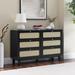 Red Barrel Studio® Equelle 6 Drawer 52" W Solid Wood Double Dresser Wood in Black | 32.8 H x 52 W x 15.8 D in | Wayfair