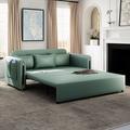 Mercer41 Shida Upholstered Sleeper Sofa Couch Faux Leather Sofa Bed Pull Out Sofa Bed Faux in Green | 31.5 H x 59.9 W x 31.5 D in | Wayfair