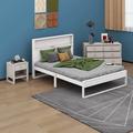 Red Barrel Studio® Annaya Queen Size Platform Bed w/ Nightstand & Dresser in White | 45 H x 63 W x 87.8 D in | Wayfair