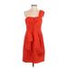 Nanette Lepore Cocktail Dress - Party Sweetheart Sleeveless: Red Print Dresses - Women's Size Small